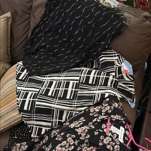 Chic Black and White Patterned Blouse